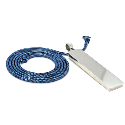 Stainless Steel Blue Snake Chain with Silver Pendant